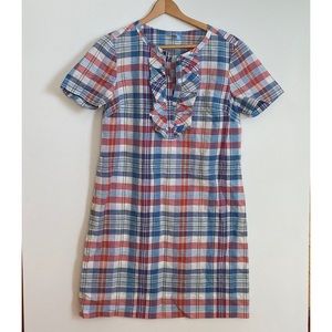 NEW Draper James- Plaid print Linen Shift Dress